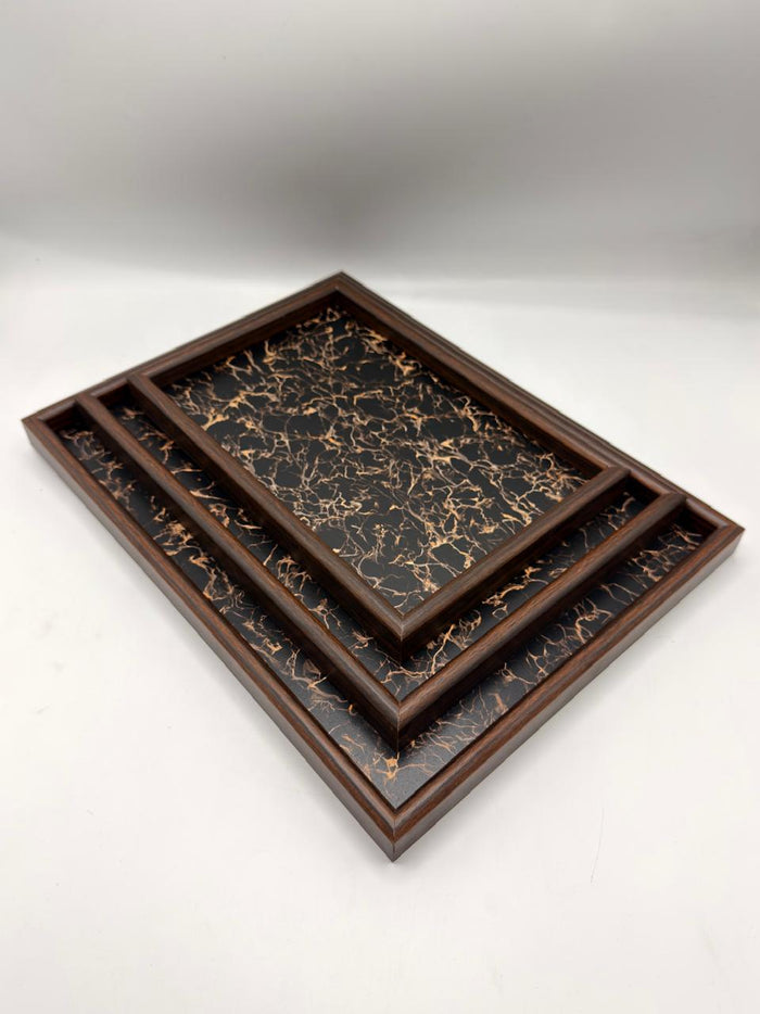 MDF Rectangular Serving Tray 3-Piece Set (7-22)