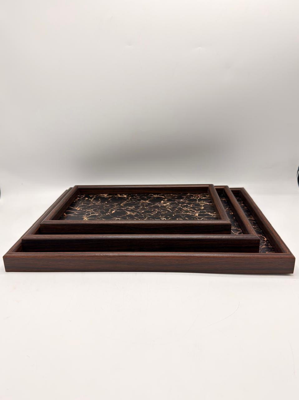 MDF Rectangular Serving Tray 3-Piece Set (7-22)