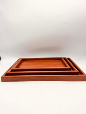 MDF Rectangular Tray 3-Piece Set - Rosewood (7-11)