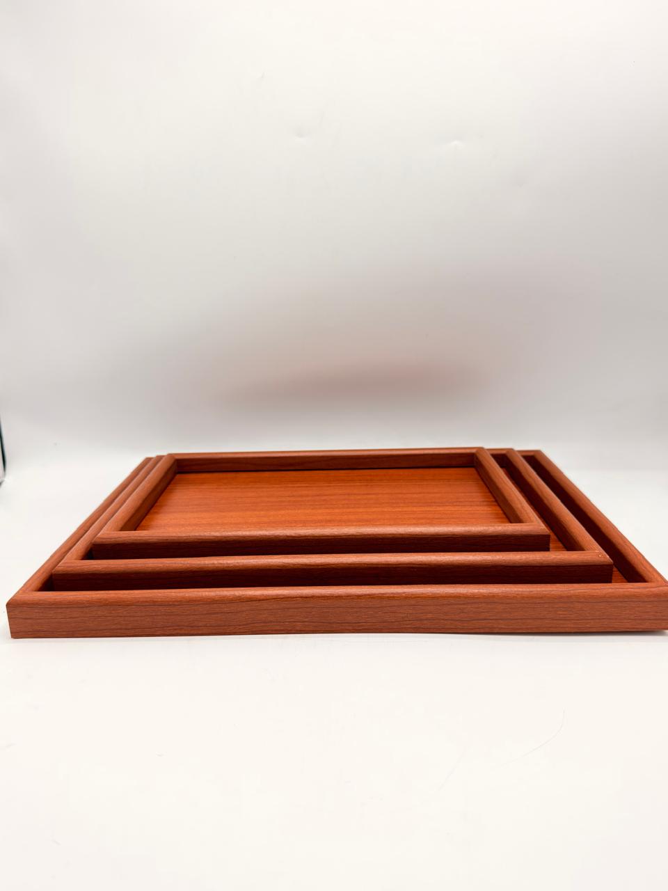 MDF Rectangular Tray 3-Piece Set - Rosewood (7-11)