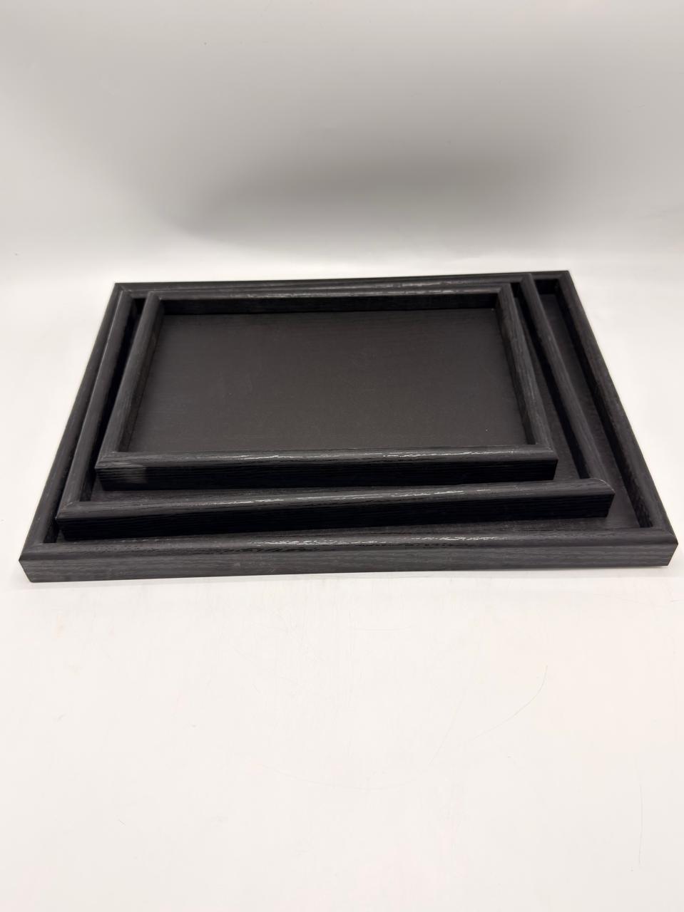 MDF Glossy Tray 3-Piece Set - Black #29 (7-13)
