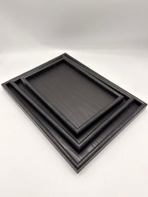 MDF Glossy Tray 3-Piece Set - Black #29 (7-13)
