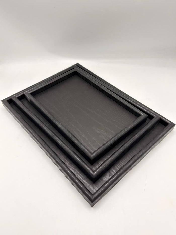 MDF Glossy Tray 3-Piece Set - Black #29 (7-13)