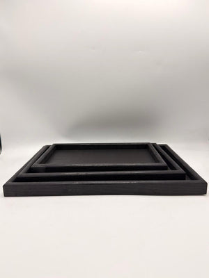 MDF Glossy Tray 3-Piece Set - Black #29 (7-13)