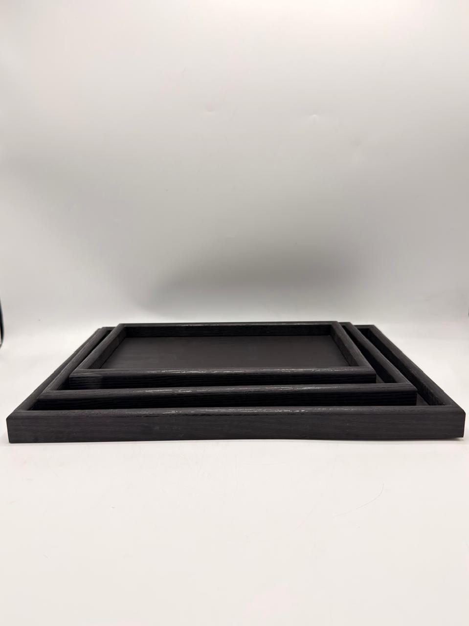 MDF Glossy Tray 3-Piece Set - Black #29 (7-13)