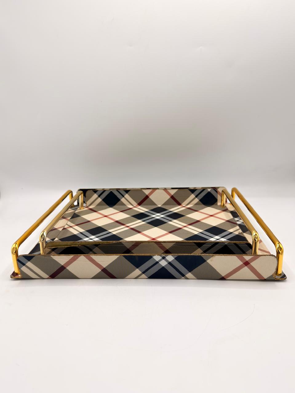 Metal Base Leather Tray