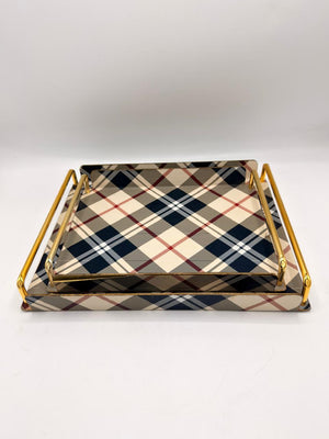 Metal Base Leather Tray