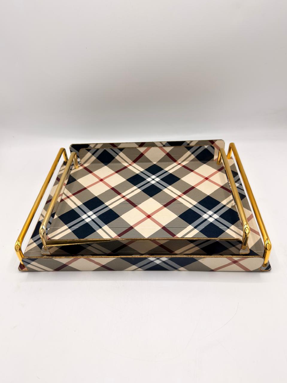 Metal Base Leather Tray