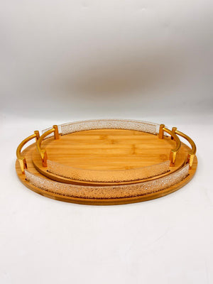 Natural Elegance 2 Pcs Tray Set