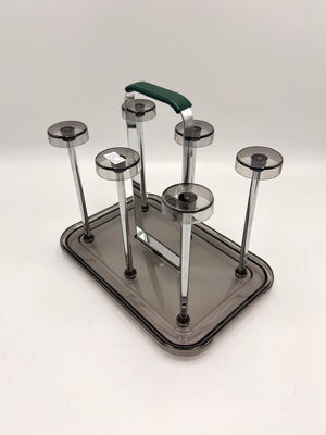 Chrome Rectangular Six Cup Rack — 24-32