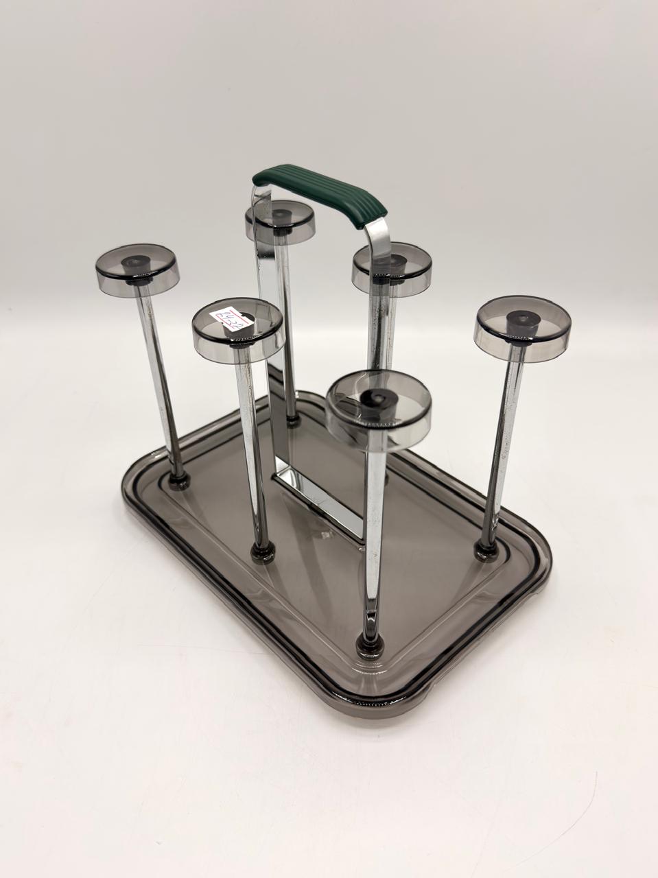 Chrome Rectangular Six Cup Rack — 24-32