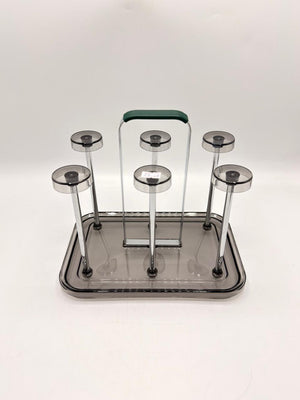 Chrome Rectangular Six Cup Rack — 24-32