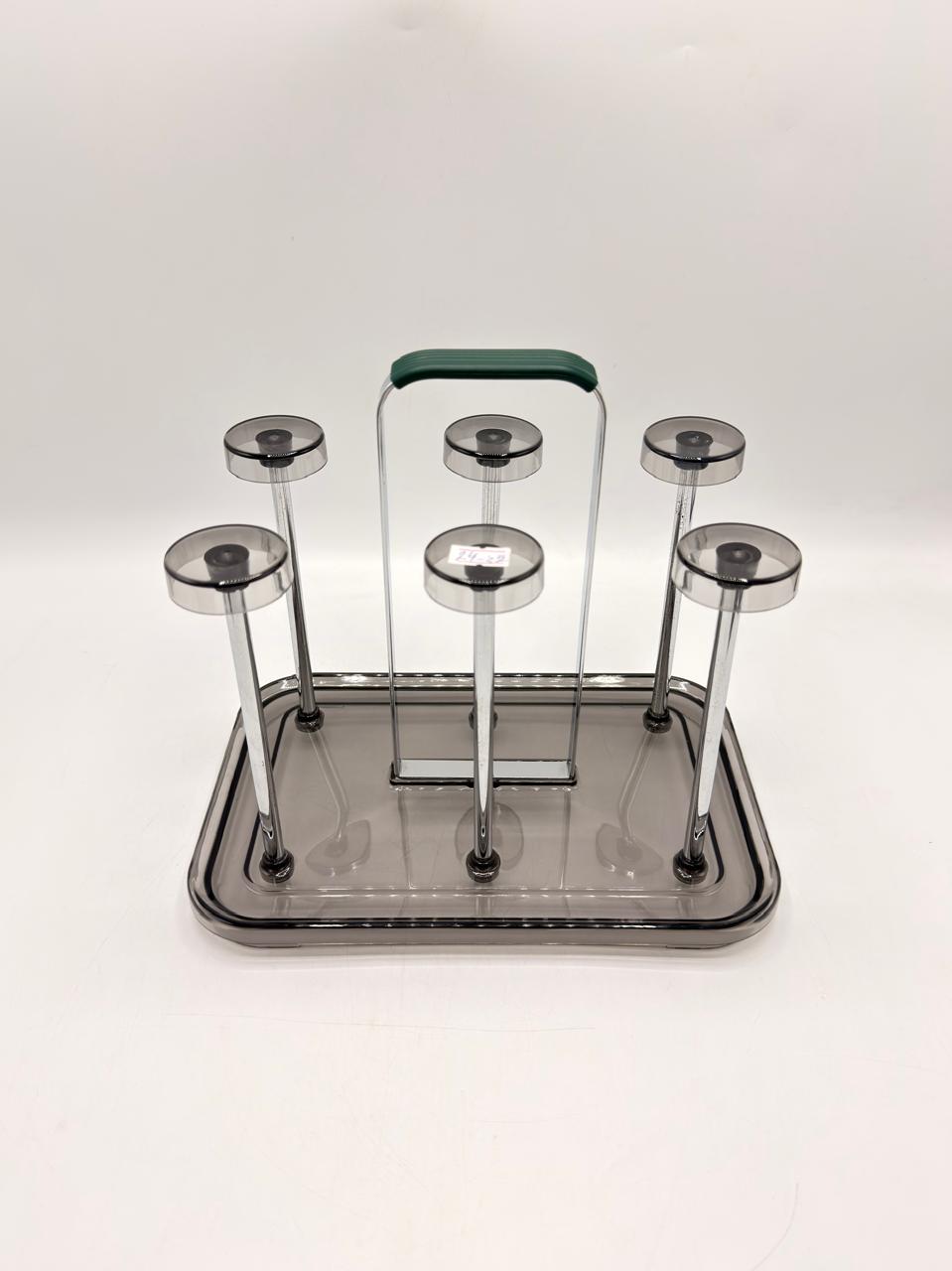 Chrome Rectangular Six Cup Rack — 24-32