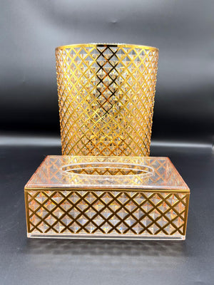 Acrylic Dustbin Tissue Box Set (Round)