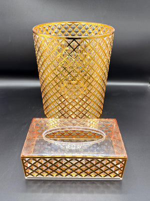 Acrylic Dustbin Tissue Box Set (Round)