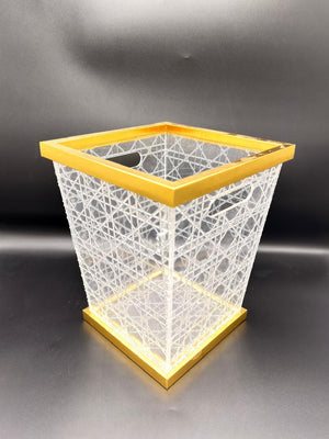 Golden Lattice Acrylic Bin & Tissue Box