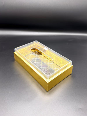 Golden Lattice Acrylic Bin & Tissue Box