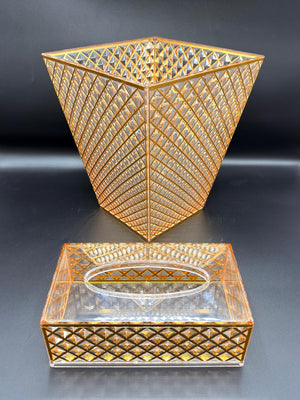 Acrylic Dustbin Tissue Box Set (Square)