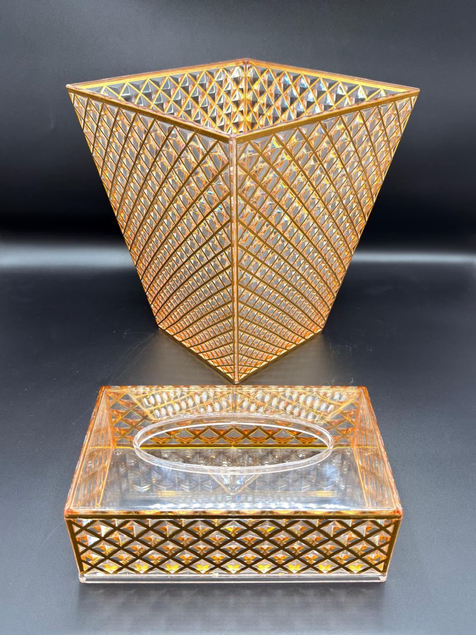 Acrylic Dustbin Tissue Box Set (Square)