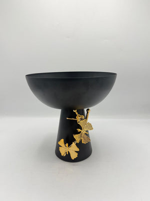 Golden Ginkgo Pedestal Bowl