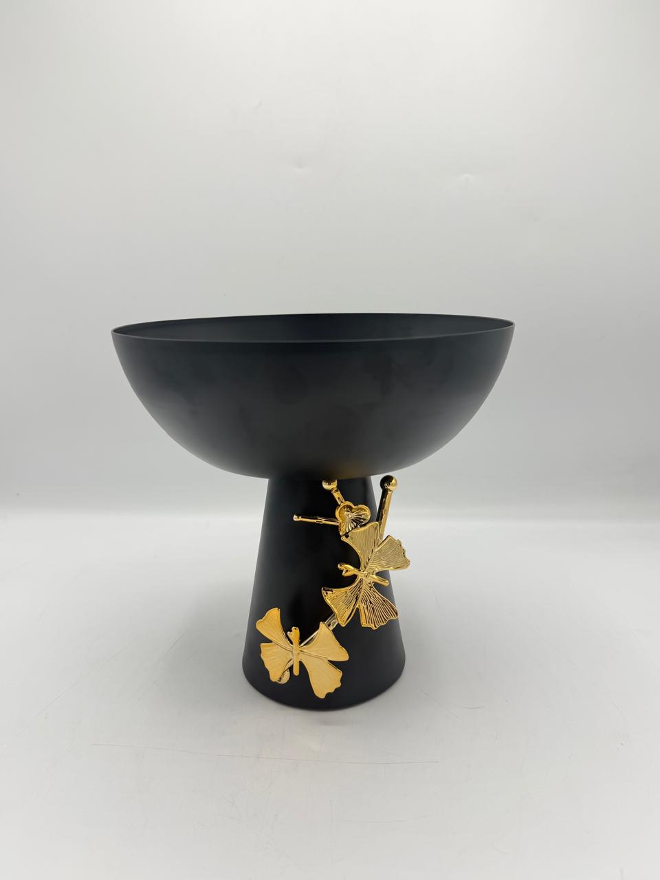 Golden Ginkgo Pedestal Bowl
