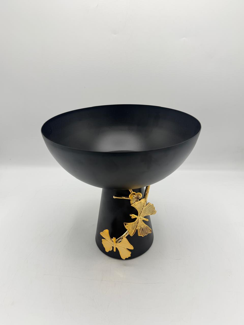 Golden Ginkgo Pedestal Bowl