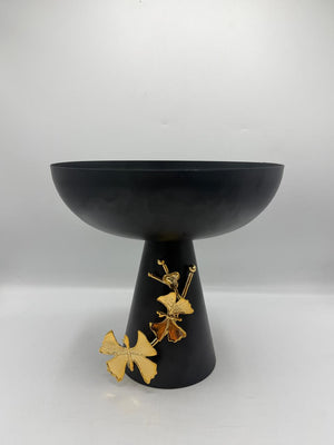 Golden Ginkgo Pedestal Bowl