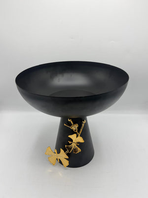 Golden Ginkgo Pedestal Bowl