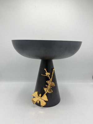 Golden Ginkgo Pedestal Bowl