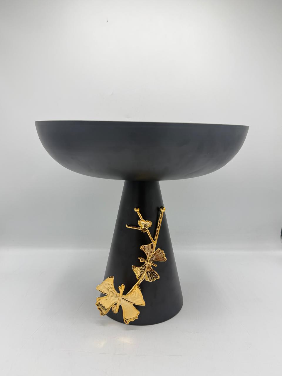 Golden Ginkgo Pedestal Bowl