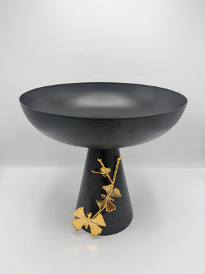 Golden Ginkgo Pedestal Bowl