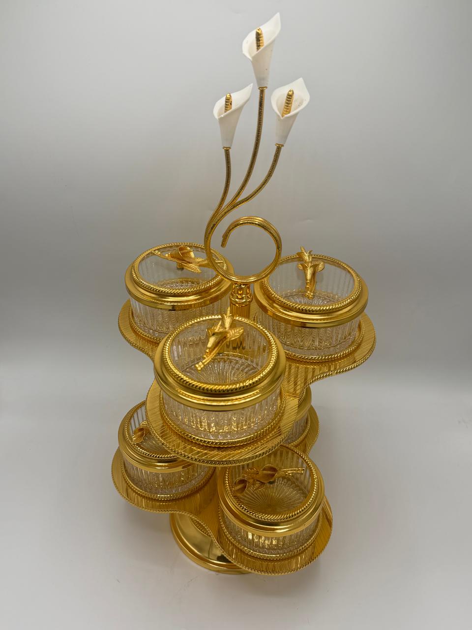 360° Revolving Dry Fruit Tray 6PCS – Rotating Nuts & Snacks Organizer Box