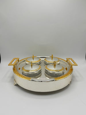 Dry Fruit Serving Tray 4PCS – Snack Organizer Box with Cover