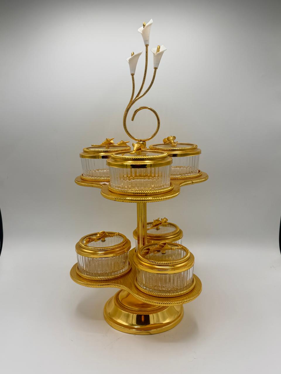 360° Revolving Dry Fruit Tray 6PCS – Rotating Nuts & Snacks Organizer Box