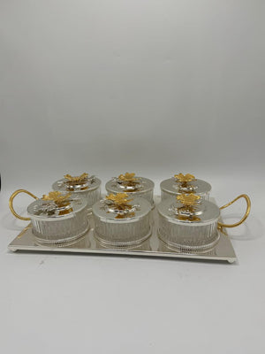 Dry Fruit Serving Tray 6PCS – Multi-Section Snack Box with Cover