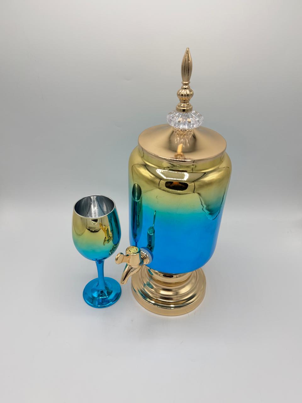 Charming Glass Juice Dispenser Set with 6 Glasses – 17-15