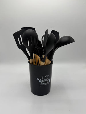 12 PC SET Large Size Silicone Cooking Utensils Set – Heat Resistant Non-Stick Kitchen Tool Set