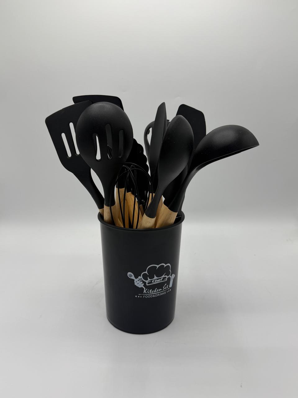 12 PC SET Large Size Silicone Cooking Utensils Set – Heat Resistant Non-Stick Kitchen Tool Set