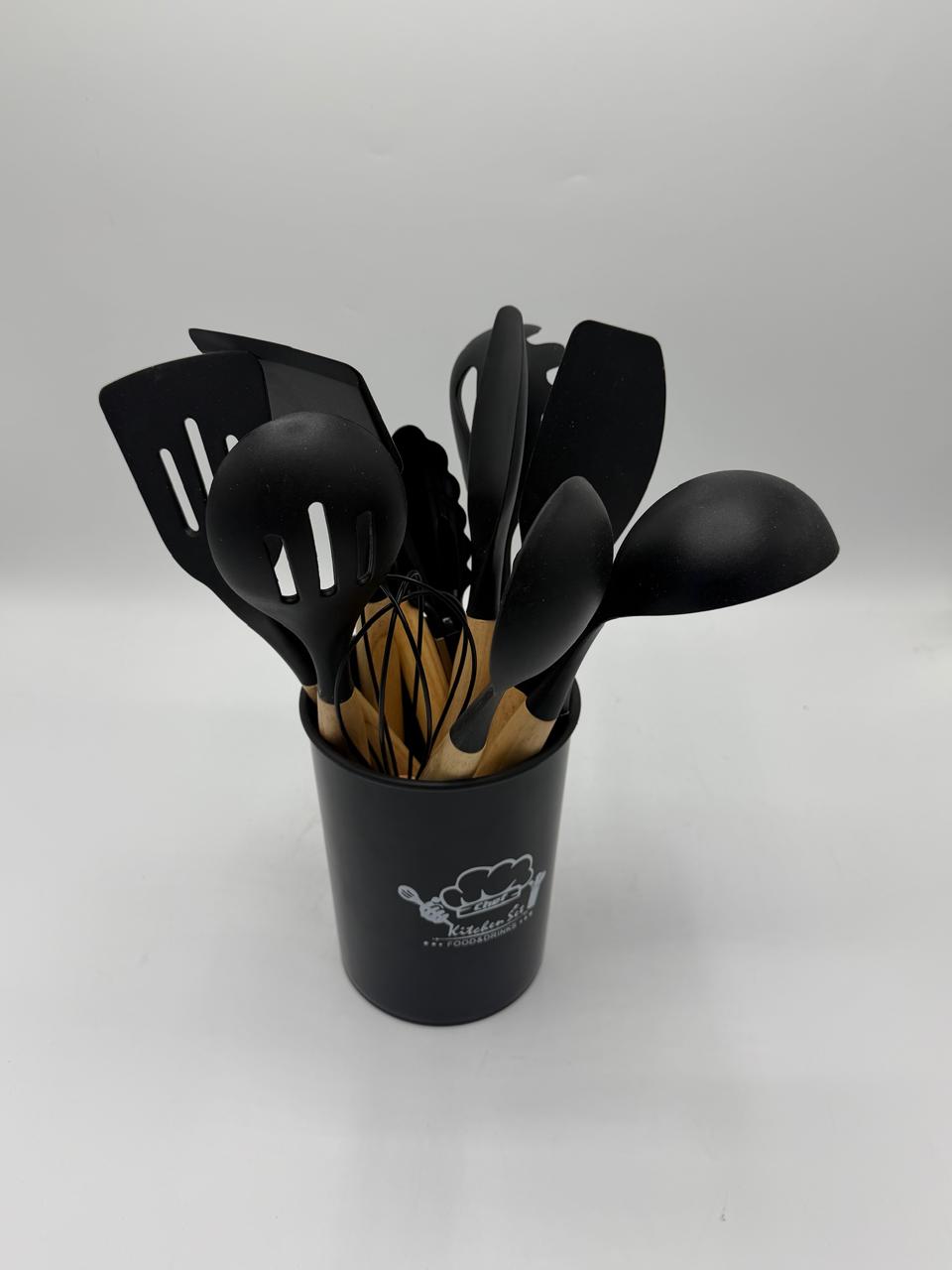 12 PC SET Large Size Silicone Cooking Utensils Set – Heat Resistant Non-Stick Kitchen Tool Set