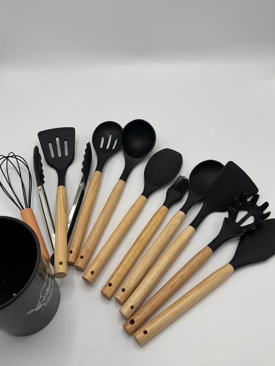 12 PC SET Large Size Silicone Cooking Utensils Set – Heat Resistant Non-Stick Kitchen Tool Set