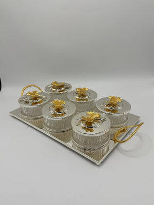 Dry Fruit Serving Tray 6PCS – Multi-Section Snack Box with Cover