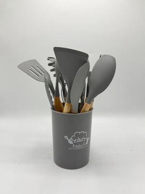12 PC SET Large Size Silicone Cooking Utensils Set – Heat Resistant Non-Stick Kitchen Tool Set