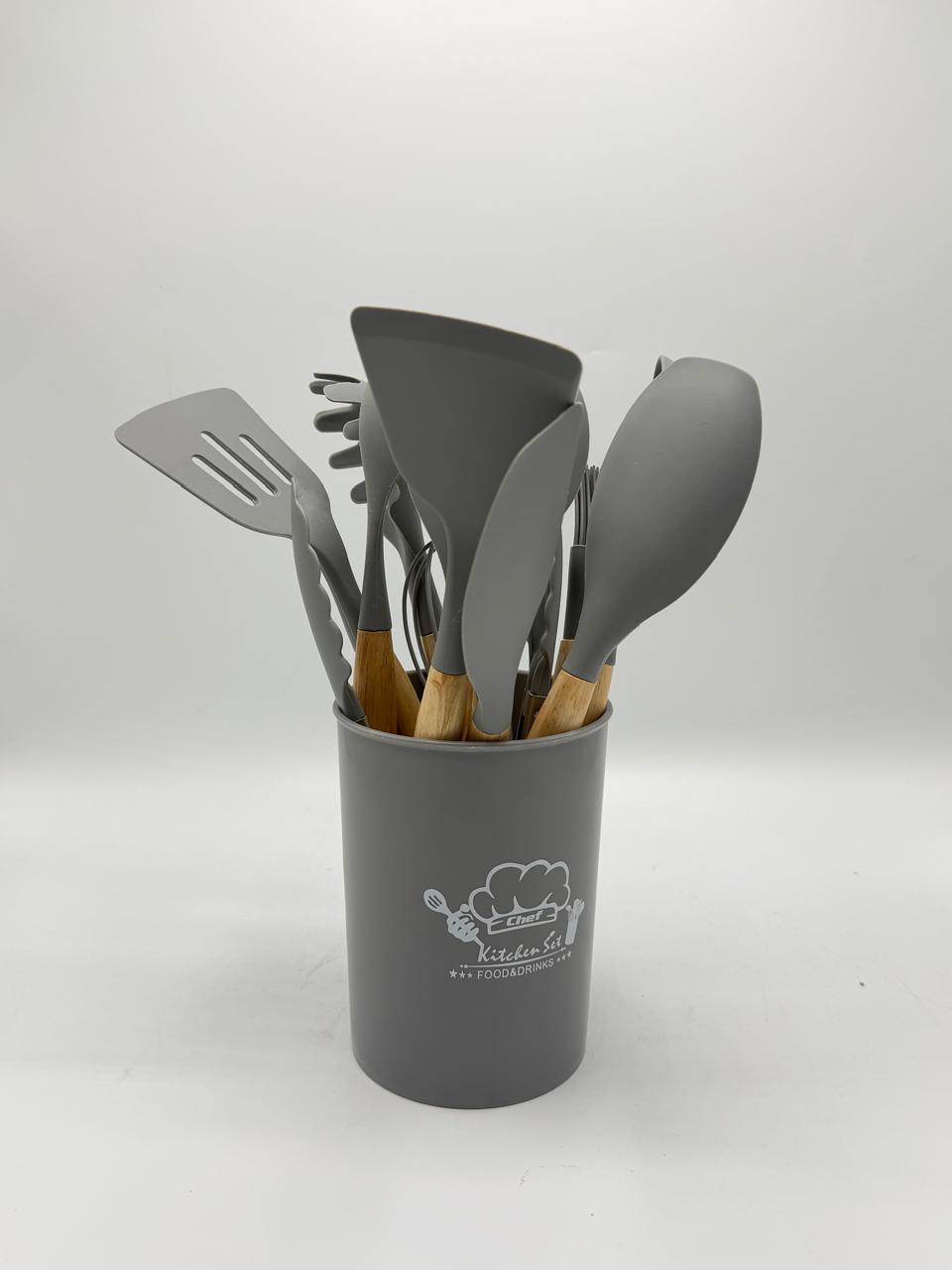 12 PC SET Large Size Silicone Cooking Utensils Set – Heat Resistant Non-Stick Kitchen Tool Set