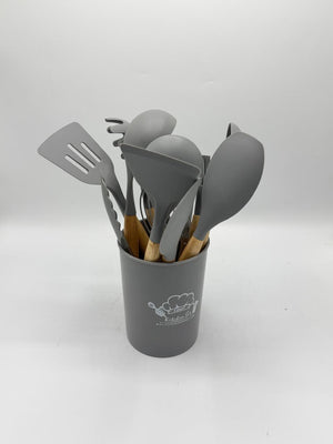 12 PC SET Large Size Silicone Cooking Utensils Set – Heat Resistant Non-Stick Kitchen Tool Set
