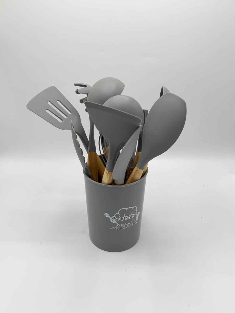 12 PC SET Large Size Silicone Cooking Utensils Set – Heat Resistant Non-Stick Kitchen Tool Set