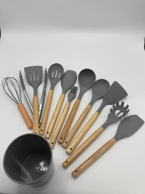 12 PC SET Large Size Silicone Cooking Utensils Set – Heat Resistant Non-Stick Kitchen Tool Set