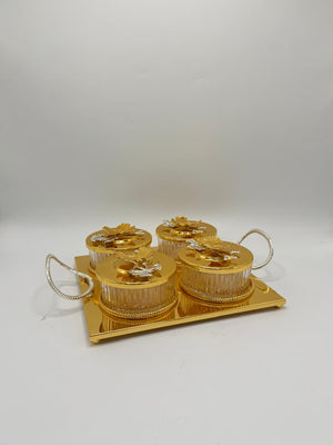 Dry Fruit Serving Tray 4PCS – Snack Organizer Box with Lid for Nuts & Candy