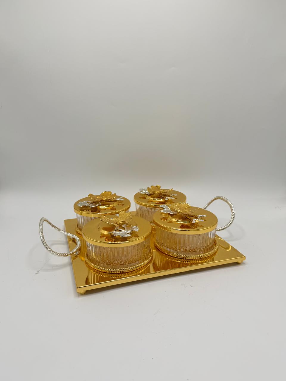 Dry Fruit Serving Tray 4PCS – Snack Organizer Box with Lid for Nuts & Candy