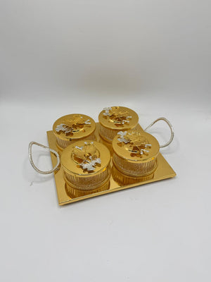 Dry Fruit Serving Tray 4PCS – Snack Organizer Box with Lid for Nuts & Candy