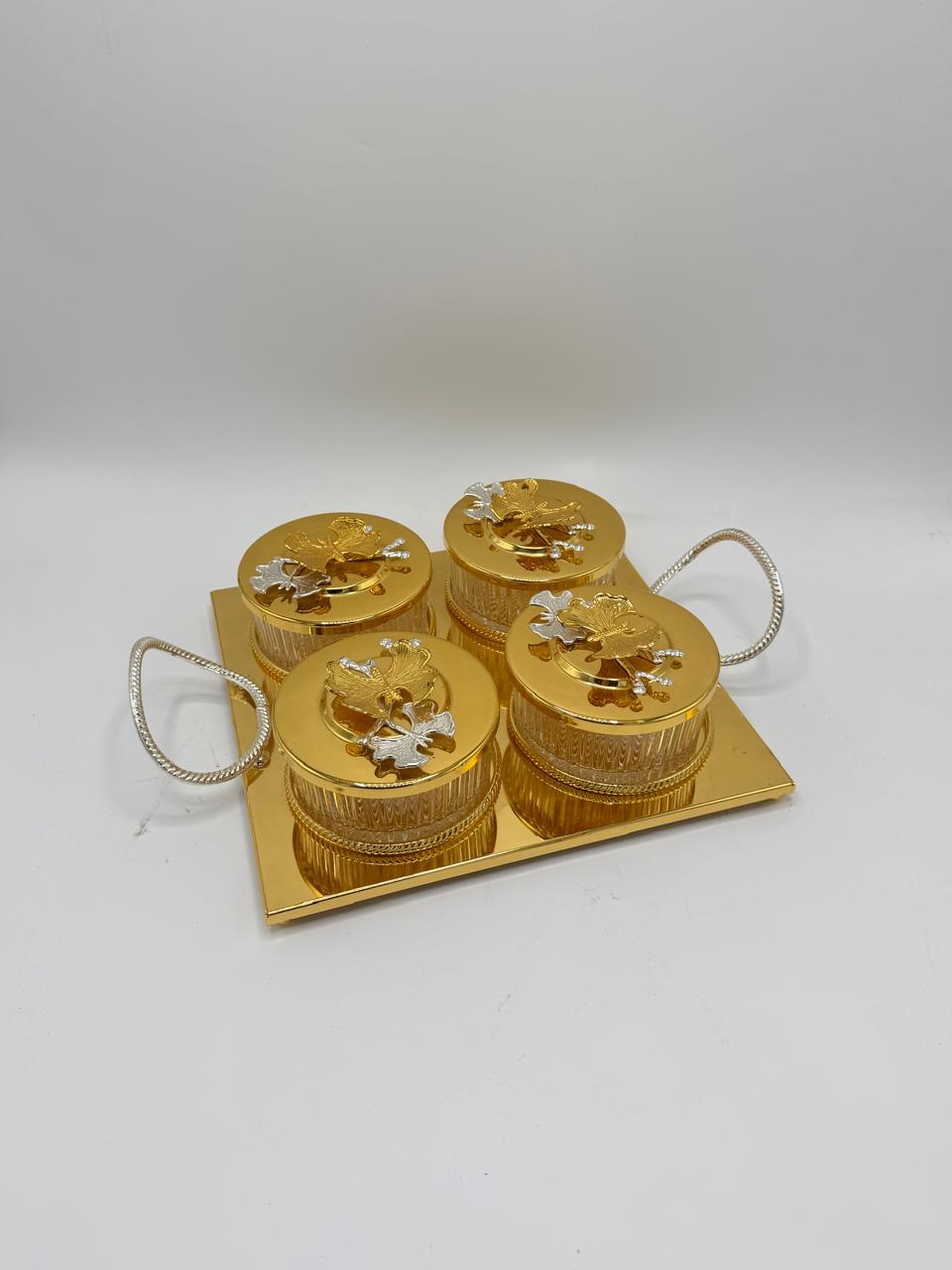 Dry Fruit Serving Tray 4PCS – Snack Organizer Box with Lid for Nuts & Candy